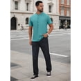 thumbnail image 2 of DARING DIVA Men's Henley Breathable Short Sleeve Button Down T-Shirt M Light Blue, 2 of 7