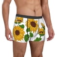 thumbnail image 4 of Salouo Plump Sunflower And Sketch Print Men's Boxer Briefs,Breathable Underwear Elastic Waistband Briefs for Men -Medium, 4 of 8