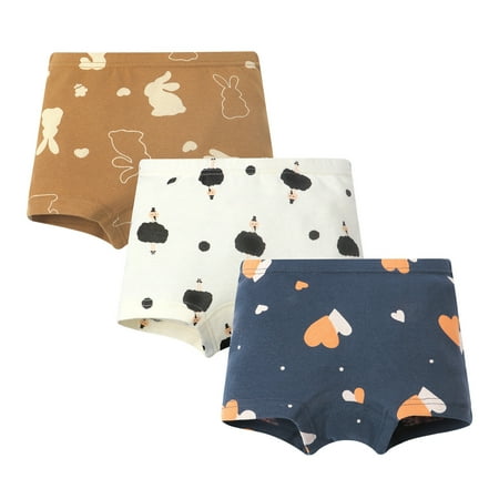 Tao Tao Girls Boyshort Hipster Panties Cotton Panty Underwear (3 Pack ) White 110/4 Years