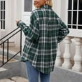 thumbnail image 4 of SHTXOZHI Women Plaid Shirts Long Sleeve Button Down Fall Casual Jacket Color Block Trendy Tops, 4 of 5