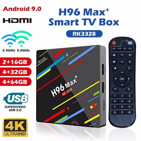 H96 Pro MAX Plus Android 9.0 4K Smart TV Box RK3328 Quad Core 64 Bits 4K  H.265 WiFi Ultra HD Streaming Wireless BR Media Player 4+64G | Walmart  Canada