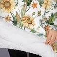 thumbnail image 3 of Oversized Wearable Blanket Hoodie,Leaf Orange Flower Corn Sunflower Pattern Sherpa Blanket Hoodie with Super Pockets,Super Warm Fuzzy Pullover for Women & Men, 3 of 6