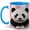 Blue, variant on Panda Portrait Coffee Mug, Wildlife Animal Mug, Ceramic 11 oz