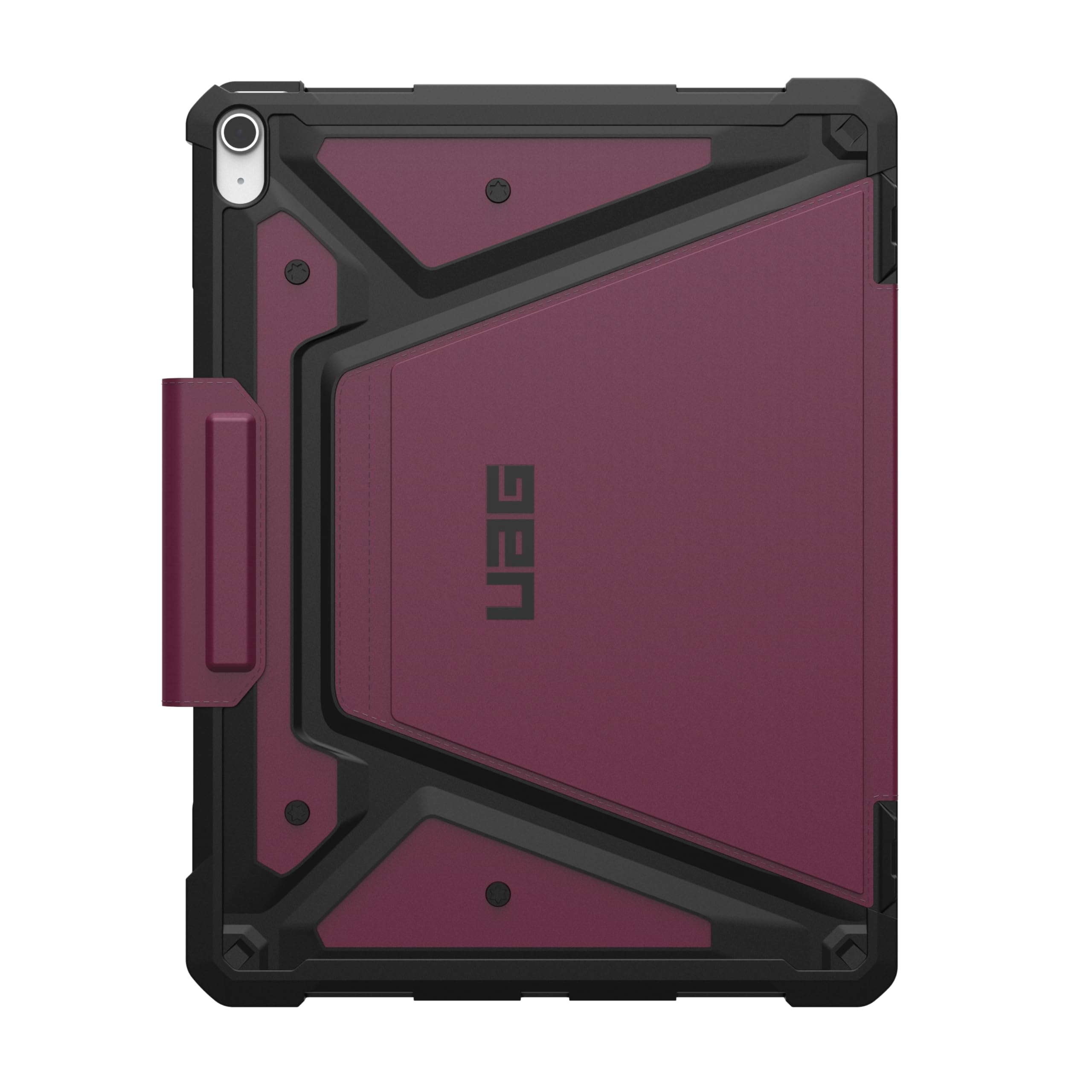 UAG iPad Air 13" Case (1st-3nd Gen 2024-2026) M4/M3 - Rugged Multi-Angle Viewing Folio Protective Cover Pencil Holder & Adjustable Stand, Metropolis SE Bordeaux