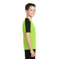thumbnail image 3 of Sport Tek Teen Unisex Regular Sleeve Blocked T-Shirt Lime Shock/Blk X-Large, 3 of 6