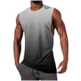 thumbnail image 2 of YanHoo Summer Tank Tops for Men Stretchy Round Neck Sleeveless Shirts Gradient Color Casual T-Shirts Gym Workout Tee, 2 of 6