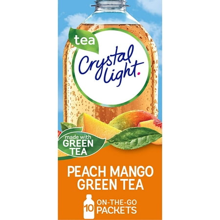 Crystal Light On The Go Peach Mango Green Tea, 10 CT (Pack of 6)