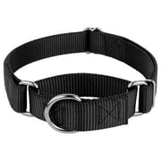 Country Brook Petz Martingale Dog Collar - Training Collar with No Buckle (Black, Medium)