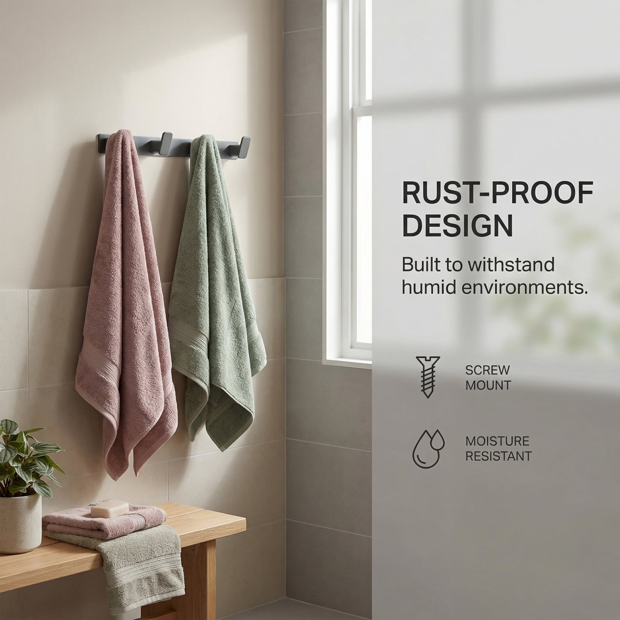 Unique Bargains Coat Rack Wall Mount Aluminum Hook for Entryway Bathroom Gray 13.4"x1.3"