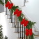 thumbnail image 5 of Lazo navideño grande de terciopelo para coronas y árboles - Pack de 4 lazos flocados en rojo, verde, rosa y blanco para decoración navideña interior al aire libre, 5 of 6