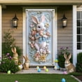thumbnail image 5 of Kumdkd Easter Bunny Door Banner, 70x35in Pastel Spring Flowers & Eggs Hanging Decor with Bow, Indoor/Outdoor Holiday Banner for Porch, Wall - Washable Reusable, 5 of 5