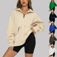 thumbnail image 6 of Women Half Zip Oversized Sweatshirt Quater Lapel Pullover Shirts Long Sleeve Fashion Tops Teen Girls Outfits Clothes 2024 Clearance Sale, 6 of 6