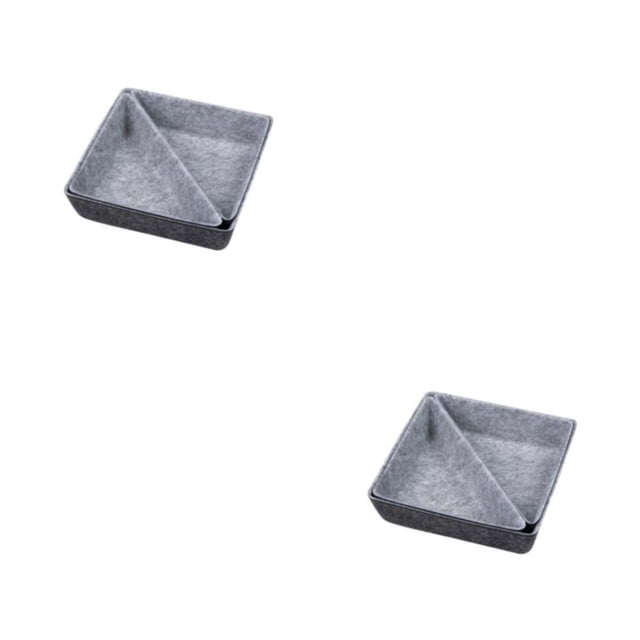 Billuyoard Home Hotel Fieltro Llaves Cintas Caja de almacenamiento de teléfono Bolígrafos de Mandos a distancia Organizador de cosméticos gris oscuro gris claro 2piezas