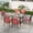 Brown & Red, variant on SUMMIT LIVING 7-Piece Outdoor Patio Dining Set with 6 Pieces Textilene Chairs & Rectangular Steel Table with Umbrella Hole, Brown