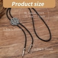 thumbnail image 5 of 3Pcs Metal Flower Stone Pendant Cowboy Bolo Tie Western Faux Rope Necktie Jewelry Shirt Collar Chain Necklace, 5 of 12