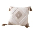 thumbnail image 2 of Walbest Boho Throw Pillow with Braided Rope Pattern And Tassels Soft Cotton Linen Textured Cushion for Sofa Bed Office, 2 of 8