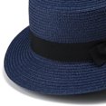 thumbnail image 3 of Fewfanhot Women Wide Brim Straw Boater Hat UPF Sun Protection Foldable Beach Fedora with Rhinestone Buckle Ribbon, 3 of 5