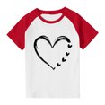 thumbnail image 6 of Jinhomg Kids Cute T Shirts Raglan Sleeve Heart Graphic Tees Casual Loose Crew Neck Summer Pullover Tops Red 9 Years, 6 of 7