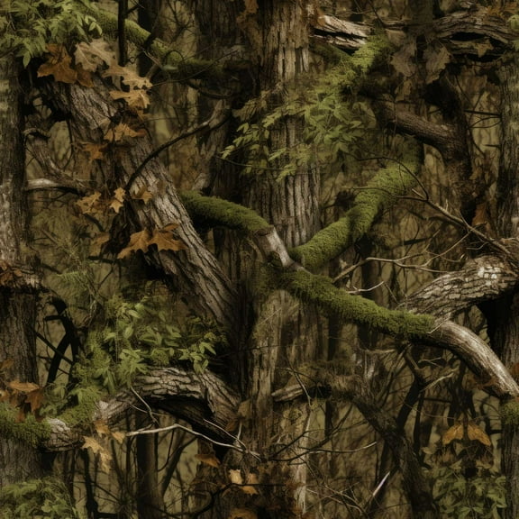 Stealthy Timber Cotton Fabric