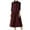 Wine, variant on Women's Corduroy Button Down Dress Sleeveless Crewneck Babydoll Tank Dress Over Knee Long Midi Dress with Pockets Khaki XL