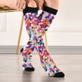 thumbnail image 5 of FORMRS Womens Knee High Socks Casual Long Thick Travel Daily Wear, 2 Pairs, Black Colorful Circles, 5 of 6