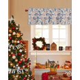 thumbnail image 3 of Valances for Windows, Blue Paisley Flowers Distressed Floral Geometric Watercolor Rod Pocket Short Window Valance Curtains Holiday Window Treatment for Kitchen Living Room Bathroom, 42"x18", 3 of 7