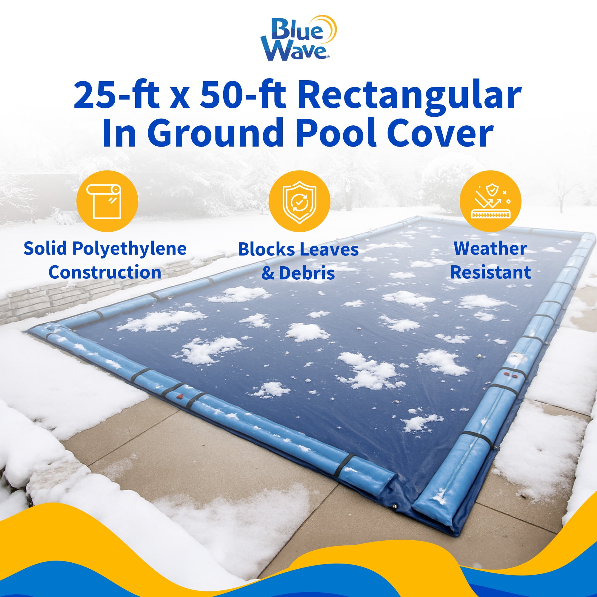 Blue Wave 25' x 50' 15-Year Rectangular In Ground Pool Winter Cover