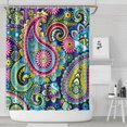 thumbnail image 2 of Mandala Inspired Paisley Shower Curtain 84x72 Inches Exotic Artistic Elegant Classic Waterproof Fade-Resistant Bath Curtain, 2 of 5
