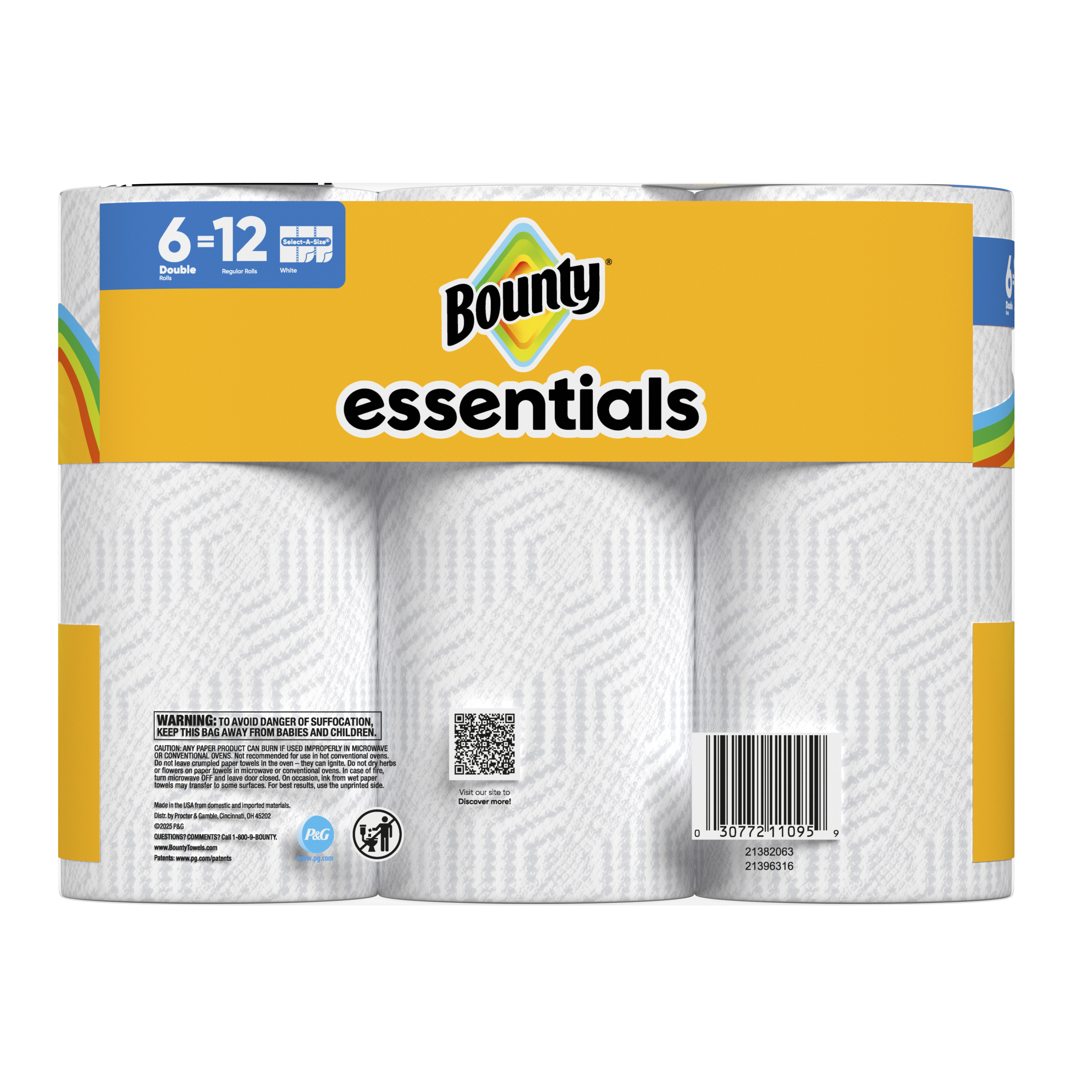 Bounty Essentials Select-A-Size Paper Towels, 6 Double Rolls photo 5