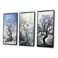 thumbnail image 3 of Designart "White Tree euphony Landscape III" Floral & Botanical Framed Wall Art Set Of 3 - Grey Tree Monochrome Frame Gallery Wall Set For Home Decor, 3 of 6