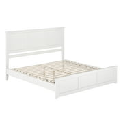 AFI Charlotte King Solid Wood Low Profile Platform Bed with Matching Footboard, White
