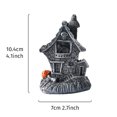 thumbnail image 2 of Halloween Decorations, Gothic Resin House Figurine with Tombstone and Pumpkin, Vintage Spooky Home Decor for Desktop, Haunted House Ornament for Party Display, 2 of 2