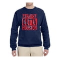 thumbnail image 2 of Straight Outta Houston HOU Fan | Fantasy Football | Mens Sports Crewneck Graphic Sweatshirt, Navy, X-Large, 2 of 4