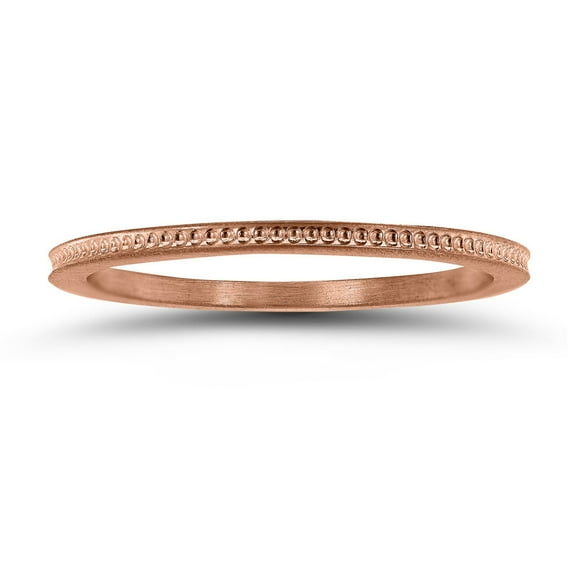 SZUL Women's Thin 1MM Wedding Band in 14K Rose Gold
