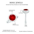 thumbnail image 5 of Rosec Jewels Certified Lab Grown Ruby Engagement Ring with Halo - Round Ruby Diamond Ring for Women (8 mm, AAAA Quality), 925 Sterling Silver, US 8.00, 5 of 8