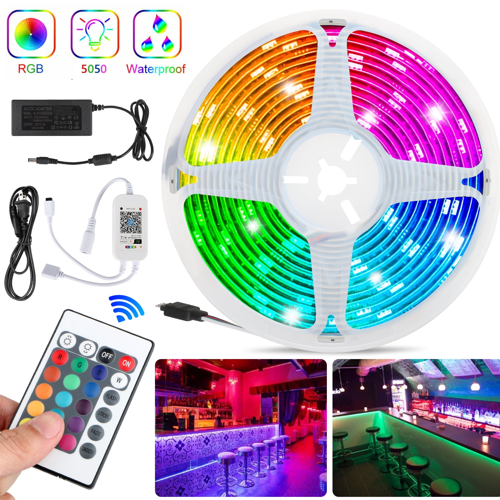 16.4ft LED Strip Lights, WiFi APP Control RGB LED Strip Light with 24