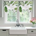thumbnail image 4 of Green Leaves Balloon Curtains for Bedroom/Front Door/Bathroom, Tropical Summer Botanical Watercolor Elegant Wooden Tie Up Curtains 63 Inch Length Kitchen Curtains Shades for Windows 46"x63", 4 of 8