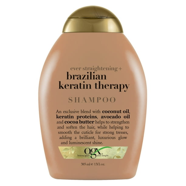 OGX Brazilian Keratin Therapy Moisturizing Daily Shampoo with Coconut,  Cocoa Butter & Avocado Oil, 13 fl oz 
