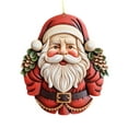 thumbnail image 2 of ToyKingdee Christmas Smiling Santa Resin Pendant for Christmas Tree Decoration Hanging Ornaments for Home Decor Holiday Party, 2 of 4