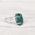 thumbnail image 2 of Natural Turquoise Ring, Rough Tibetan Turquoise Ring, December Birthstone, 3 Plain Band, 925 Sterling Silver, Womens Ring, Christmas, Thanksgiving, Handmade, Statement Jewelry, Rough Gemstone Jewelry, 2 of 5
