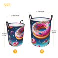 thumbnail image 3 of Balery Starry Sky Colorful Donut Cesta de ropa redonda con asas, impermeable, independiente, para ropa, juguetes, dormitorio y familia-Medium, 3 of 6