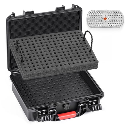 KINGHARDCASE 9mm Ammo Box Waterproof for 9x19mm/9mm Luger/380ACP/38 S&W Lockable Magnetic Closure