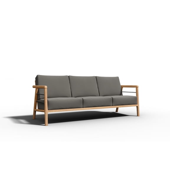 Curated Maison Daniele 86" Teak Deep Seating Outdoor Sofa with Charcoal Cushion