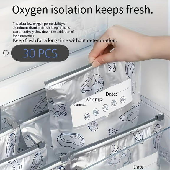 "Your Meal Prep Game Changer!  30pcs Reusable Foil Bags - Leakproof, Microwave & Freezer Safe. Organize Your Kitchen Today! #KitchenHacks #FoodPrep"