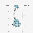thumbnail image 2 of Implant Grade Titanium Royal Bali Sparkle Internally Threaded Belly Button Ring-Aqua, 2 of 4