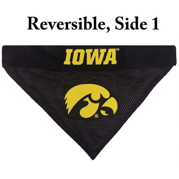 Pets First Collegiate Iowa Reversible Bandana -Home & Away Mesh & Premium Embroidery For Dogs & Cats