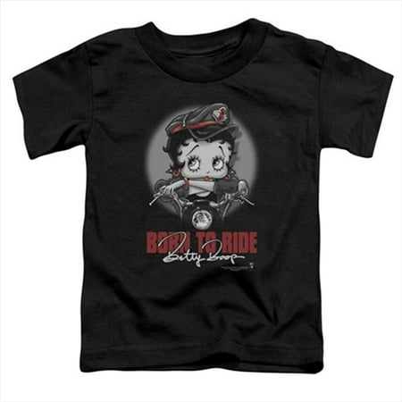 

Boop-Born To Ride - Short Sleeve Toddler Tee- Black - Medium 3T