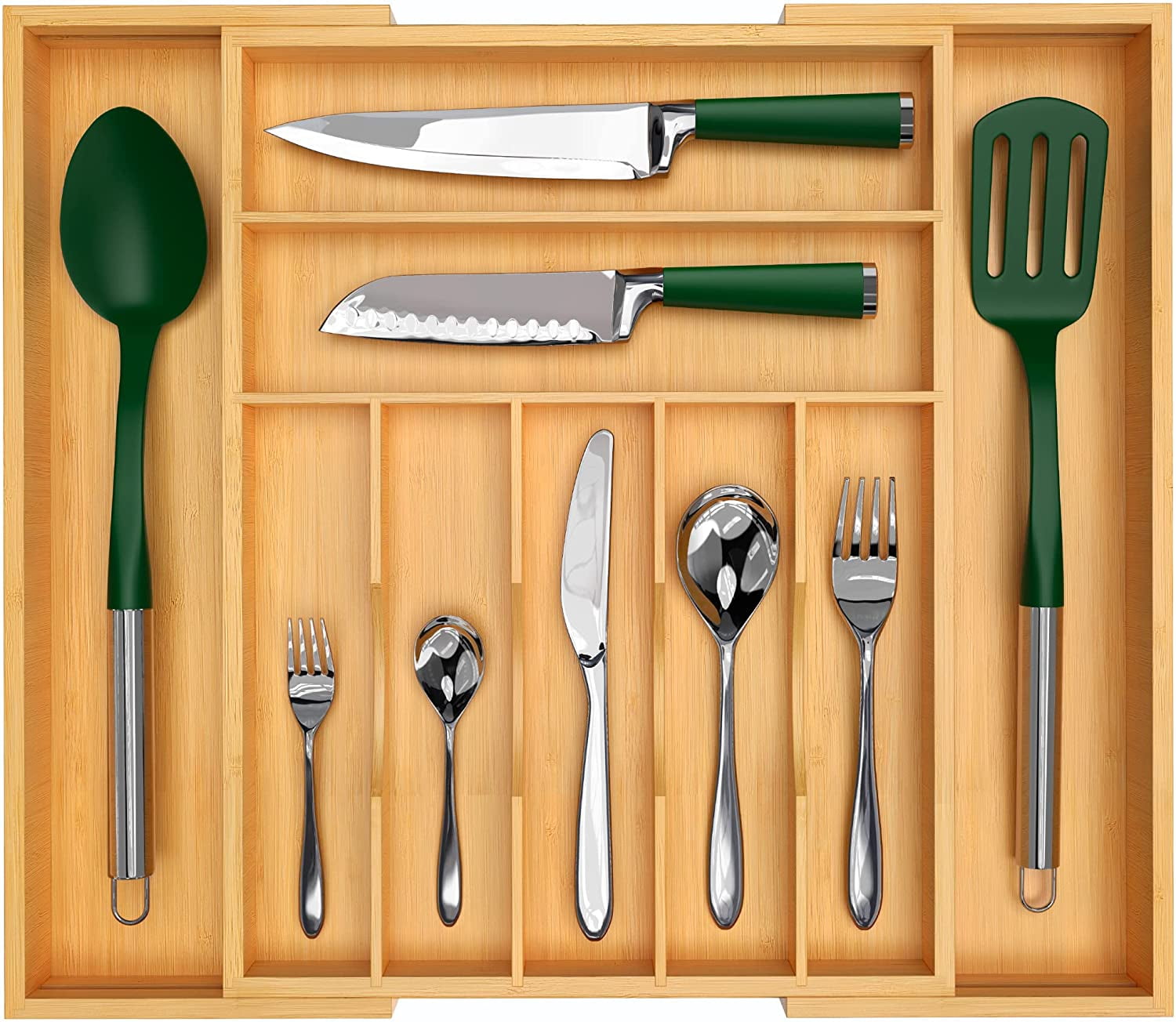 Kitchen Flatware Storage Large Utensil Drawer Organizer Tray Cutlery Space Saver 