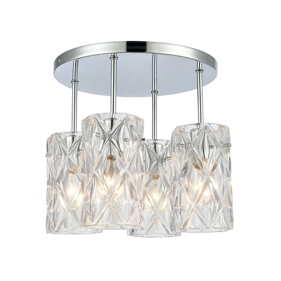 Elk Home 13-Inch Wide Formade Crystal Semi Flush Mount Polished Chrome