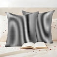thumbnail image 3 of Black White Stripe Outdoor Waterproof Pillow Covers, Modern Minimalist Geometric Striped Decorative Square Throw Pillowcase Sofa Cushion Sham for Patio/Couch/Chair, 26"x26" 2 Pack, 3 of 8